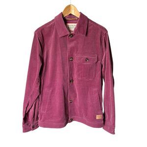 Scotch And Soda Jacket Size Small Burgundy Corduroy Long Sleeve Button Up Retro